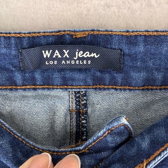 Wax Distressed Skinny Jeans Women's 20 Plus Thrashed Slashed Destroyed Dark Blue - Picture 9 of 13